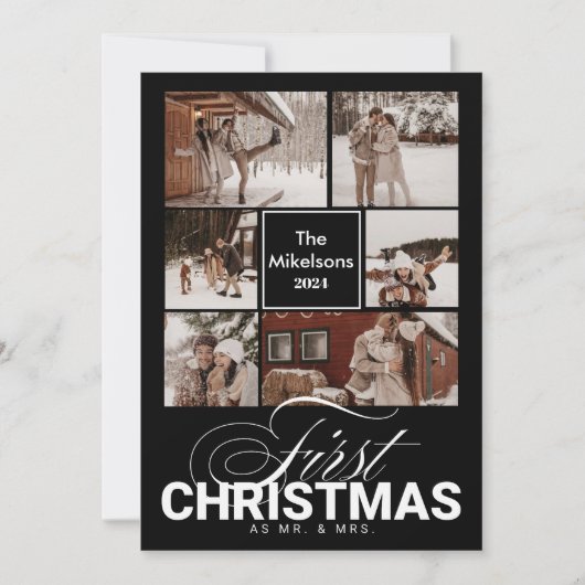 写真初めてのクリスマス6枚をMr & Mrs. シーズンカード (正面)