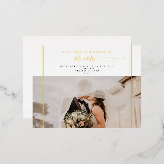 写真初めてのクリスマス 箔シーズンポストカード (正面/裏面)