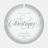 写真初めてのクリスマスMr.とMrs.オーナメント メタルオーナメント (裏面)