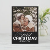 写真初めてのクリスマスMr. & Mrs. シーズンカード (スタンド正面)
