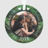 写真初めてのクリスマスMr.Mrs.Newlywed Pine オーナメント (裏面)