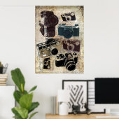 写真動揺して写真レトロカメラ ポスター (ホームオフィス)