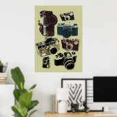 写真動揺して写真レトロカメラ ポスター (ホームオフィス)