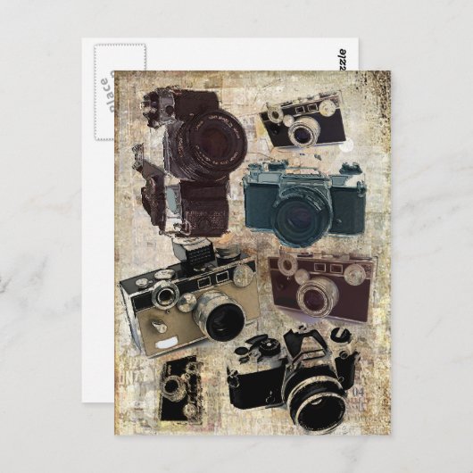 写真動揺して写真レトロカメラ ポストカード (正面/裏面)