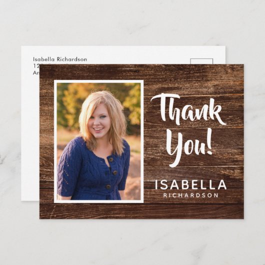 写真卒業ありがとう |木素朴目 ポストカード (正面/裏面)