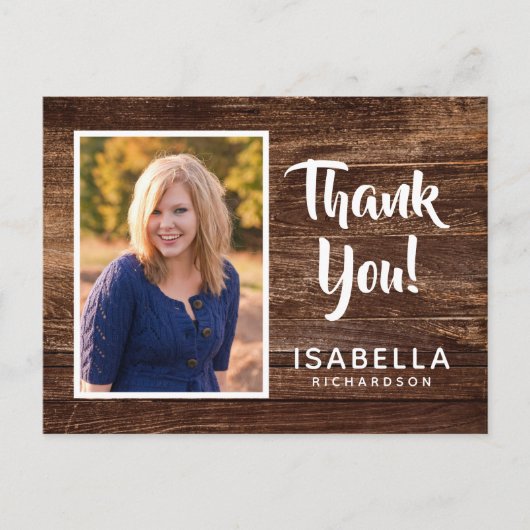 写真卒業ありがとう |木素朴目 ポストカード (正面)