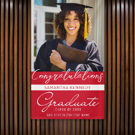 写真卒業おめでとう2023年の卒業クラス赤 横断幕