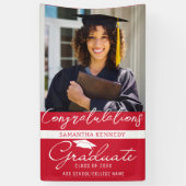 写真卒業おめでとう2023年のGrad Red Class 横断幕 (縦)