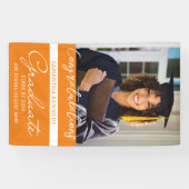 写真卒業おめでとう2023年オレンジ 横断幕 (横)