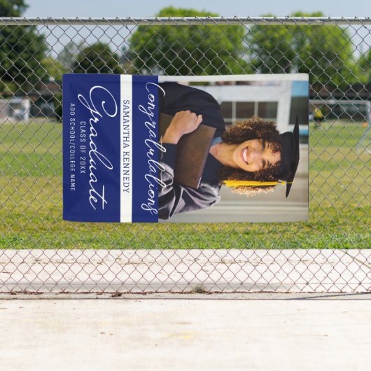 写真卒業おめでとう2023年卒業クラス青 横断幕 (インサイチュ)