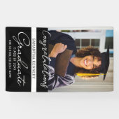 写真卒業おめでとう2025年卒業クラスBlack 横断幕 (横)