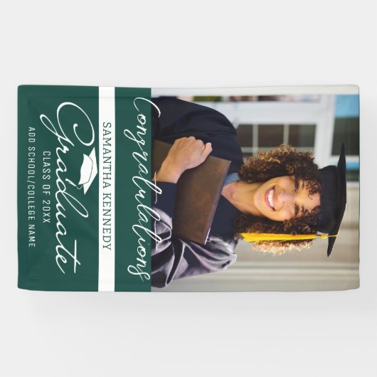 写真卒業おめでとう2025年卒業クラスGreen 横断幕 (横)