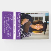 写真卒業おめでとうGrad 2023紫 横断幕 (横)