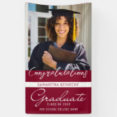 写真卒業おめでとうGrad 2023 Burgundy 横断幕 (縦)