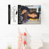 写真卒業おめでとうGrad 2025ブラック 横断幕 (インサイチュ)