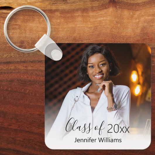 写真卒業エレガント祝い キーホルダー (正面)