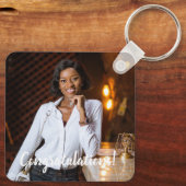 写真卒業エレガント祝い キーホルダー (裏面)