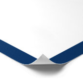 写真卒業オートグラフネイビーブルー縁ど ポスター (角)