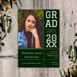 写真卒業オープンハウス |エメラルドグリーン 招待状