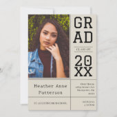 写真卒業オープンハウス |ベージュ招待状 招待状 (正面)