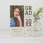 写真卒業オープンハウス |ベージュ招待状 招待状 (スタンド正面)