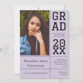 写真卒業オープンハウス |ラベンダー 招待状 (正面)