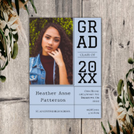 写真卒業オープンハウス |青い招待状 招待状