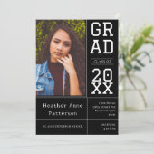 写真卒業オープンハウス |黒 招待状 (スタンド正面)