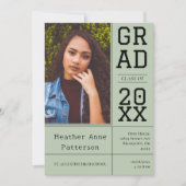 写真卒業オープンハウス | Sage Green 招待状 (正面)