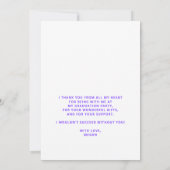 写真卒業カラフル8年生タイポグラフィ サンキューカード (裏面)