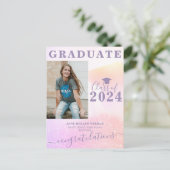 写真卒業ガーリー卒業発表 ポストカード (スタンド正面)