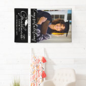 写真卒業クラス2025ブラックおめでとうグラード 横断幕 (インサイチュ)