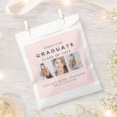 写真卒業コラージュ大学院ライトピンク フェイバーバッグ (クリップ留めされた状態)