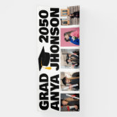 写真卒業コラージュ2050年卒業クラス5 横断幕 (縦)