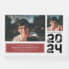 写真卒業スクールゲ赤と白ストブック ゲストブック