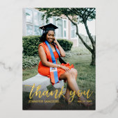 写真卒業ハット書道ありがとう 箔招待状 (正面)