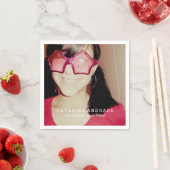 写真卒業パーティモダン高校カスタム スタンダードカクテルナプキン (インサイチュ)