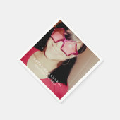 写真卒業パーティモダン高校カスタム スタンダードカクテルナプキン (角)