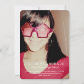 写真卒業パーティモダン高校カスタム 招待状 (正面)