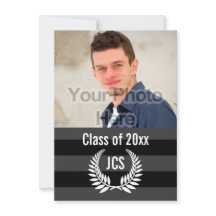 写真卒業パーティモノグラムローレルブラック