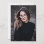 写真卒業パーティーのキャップオフ 招待状 (裏面)