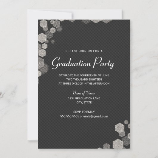 写真卒業パーティーのスクリプト 招待状 (裏面)