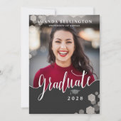 写真卒業パーティーのスクリプト 招待状 (正面)