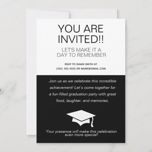 写真卒業パーティー招待状，コロナウイルス 案内状 (裏面)