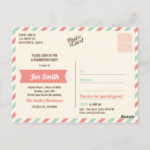 写真卒業パーティー招待状。セーブザデート. ポストカード (裏面)