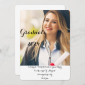 写真卒業パーティー招待状 招待状 (正面/裏面)