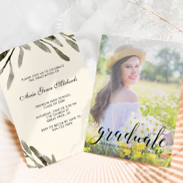 写真卒業パーティー植物学かわいらし院 招待状