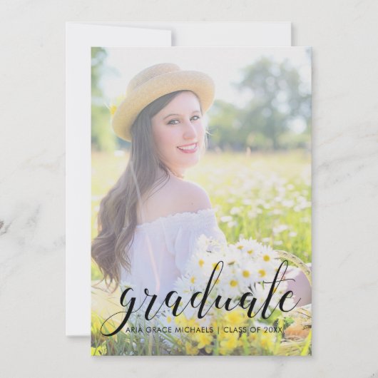 写真卒業パーティー植物学かわいらし院 招待状 (正面)