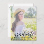 写真卒業パーティー インビテーションポストカード (正面/裏面)