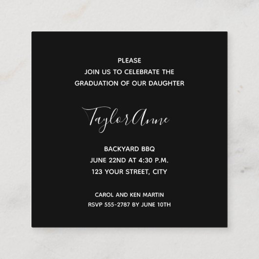 写真卒業パーティー エンクロージャーカード (裏面)